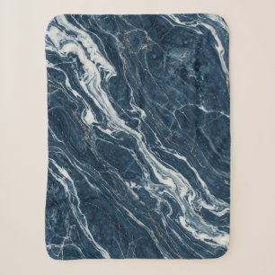 Donker Marmer Blauw Huidige Esthetiek Sherpa Deken