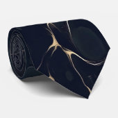 Donker marmerpatroon Abstract alcoholinkt stijl 1 Stropdas (Opgerold)