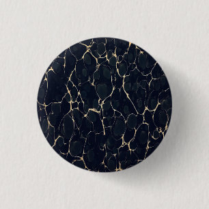 Donker Marmerpatroon Abstracte Alcoholinkt Stijl 1 Ronde Button 3,2 Cm