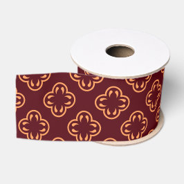 Donker Maroon Bloemen Naadloos Patroon Grosgrain Lint