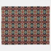 Donker Maroon Rood Sinaasappel Blauwgroen Blauw Gr Fleece Deken (Voorkant (Horizontaal))