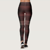 Donker Maroon Zwart Zware Flanel Plaid Leggings (Achterkant)