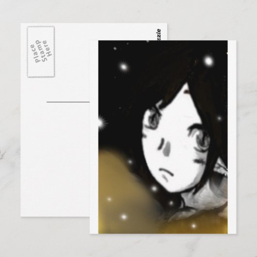 donker meisje briefkaart (Voorkant / Achterkant)