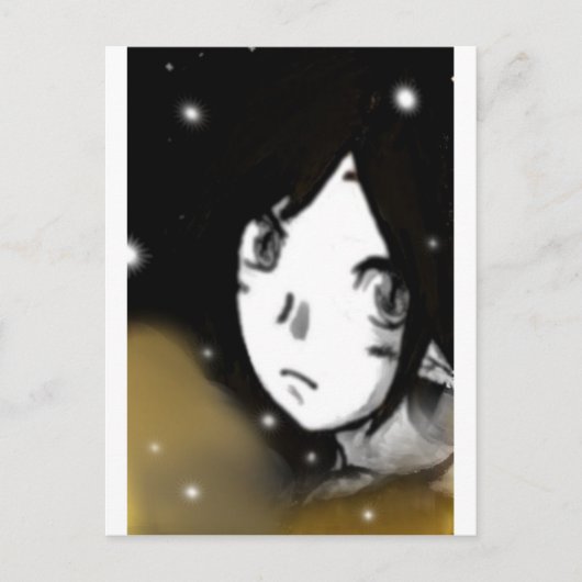 donker meisje briefkaart (Voorkant)