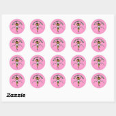 Donker Meisje Runner in Groen Uniform Ronde Sticker (Vel)