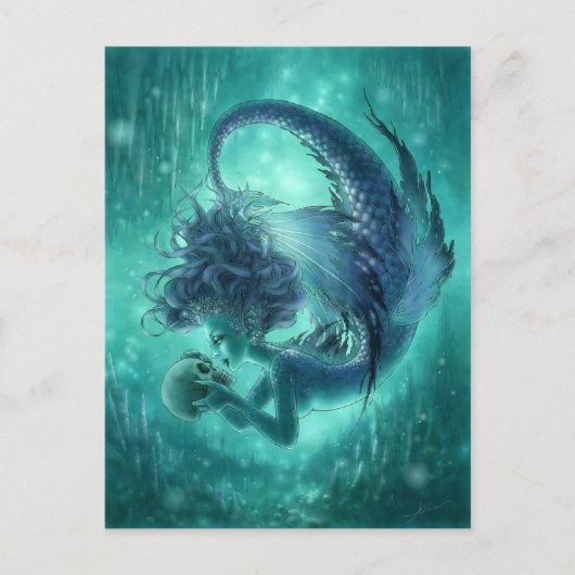 Donker Mermaid Briefkaart - Geheime Kisses (Voorkant)