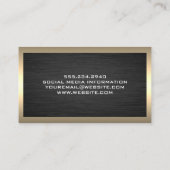 Donker Metaal Aluminium | Gouden rand Visitekaartje (Achterkant)