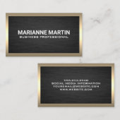Donker Metaal Aluminium | Gouden rand Visitekaartje (Voorkant / Achterkant)