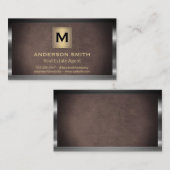 Donker metalen frame | Bruine textuur achtergrond Visitekaartje (Voorkant / Achterkant)