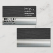 Donker Metallic Achtergrond Zilver Metaal Visitekaartje (Voorkant / Achterkant)