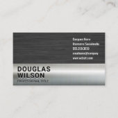 Donker Metallic Achtergrond Zilver Metaal Visitekaartje (Voorkant)