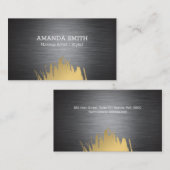 Donker metallic textuur | Geborsteld goud Visitekaartje (Voorkant / Achterkant)