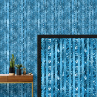 Donker Mid Blauw Water Glanzende look Strepen