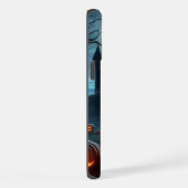 Donker, middeleeuws kasteel, vleermuizen en pompoe iPhone hoesje (Rechterkant)