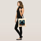 Donker, middeleeuws kasteel, vleermuizen en pompoe tote bag (Voorkant (model))
