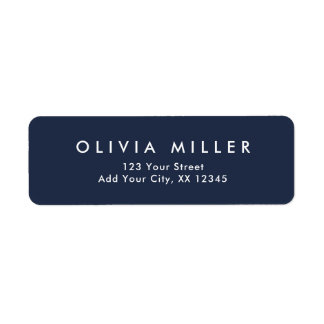 Donker Middernachtblauw - Klassiek Adreslabel Etiket
