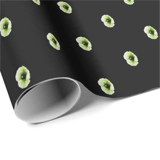 Donker Minimaal Groen Bloemen Wrapping Papier (Rol Hoek)