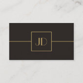 Donker minimalistisch Elegant Monogram Advocaat Visitekaartje (Voorkant)