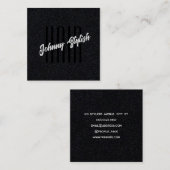 Donker minimalistisch zwart vierkante visitekaartje (Voorkant / Achterkant)