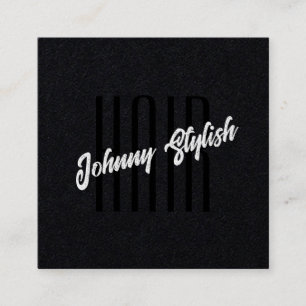 Donker minimalistisch zwart vierkante visitekaartje