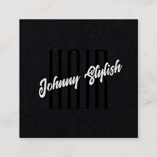 Donker minimalistisch zwart vierkante visitekaartje (Voorkant)