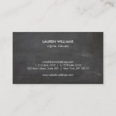 Donker Modern Bloemenmotief krijtbord Visitekaartje (Achterkant)