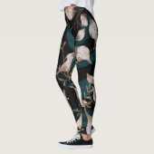 Donker Modern Boho Botanische Bladeren Leggings (Links)