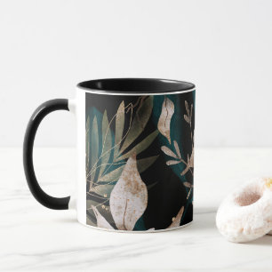 Donker Modern Boho Botanische Bladeren Mok