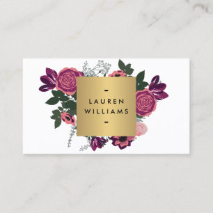 Donker  Modern Floral Motif Luxe Designer I Visitekaartje