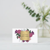Donker  Modern Floral Motif Luxe Designer I Visitekaartje (Staand voorkant)