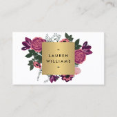 Donker  Modern Floral Motif Luxe Designer I Visitekaartje (Voorkant)
