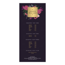 Donker  Modern Floral Motif Luxe Designer II Reclamekaart