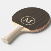 Donker Modern Houten Monogram Tafeltennisbatje (Voorkant Gekanteld)