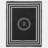 Donker Monogram Zwart-wit lijsten Gezellig Fleece Deken (Voorkant)