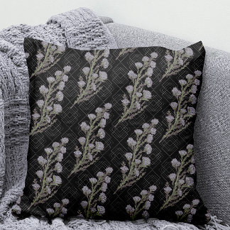 Donker & Moody Art Nouveau Lavendel Bloemen Kussen