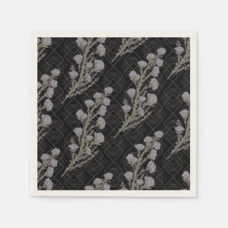 Donker & Moody Art Nouveau Lavendel Bloemen Servet