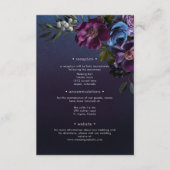 Donker Moody Blauw Lavendel Bloemen Moderne bruilo Informatiekaartje (Voorkant)