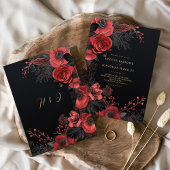 Donker Moody Bloemen Elegante Gotische Huwelijk Kaart
