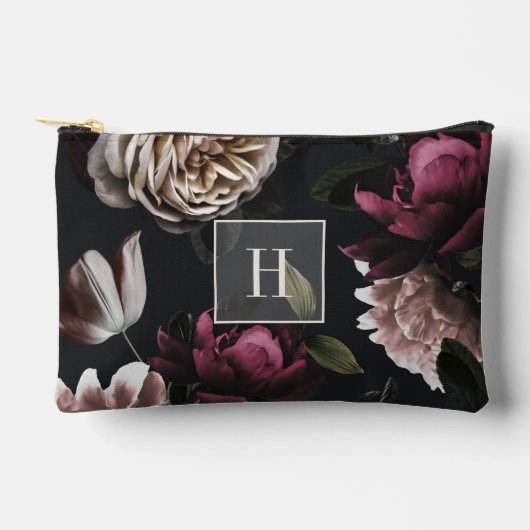 Donker Moody Bloemen Monogram Etui (Voorkant)