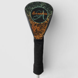 Donker Moody Bloemen Monogram Golfheadcover
