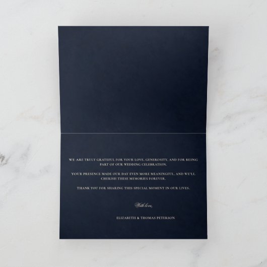 Donker Moody Bloemen Romantisch Mauve Zwart Huweli Bedankkaart (Binnen)