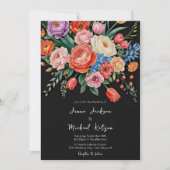 Donker Moody Bloemen Stilleven Elegante bruiloft Kaart (Voorkant)