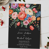 Donker Moody Bloemen Stilleven Elegante bruiloft Kaart