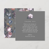 Donker Moody Bloemen Trouwen Dank u kaart (Voorkant / Achterkant)
