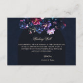 Donker Moody Bloemen Zwart Mauve Trouwen Wishing W Informatiekaartje (Voorkant)