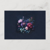 Donker Moody Bloemen Zwart Mauve Trouwen Wishing W Informatiekaartje (Achterkant)