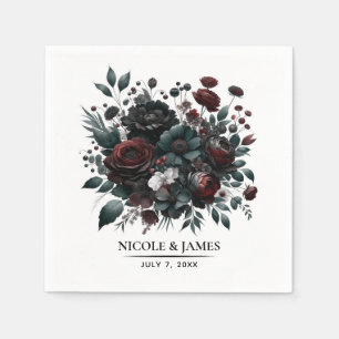 Donker Moody Bos Bloemen Elegant Bloemen Bruiloft Servet