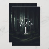 Donker Moody Bos Bomen bij Twilight Tafelnummer (Voorkant / Achterkant)