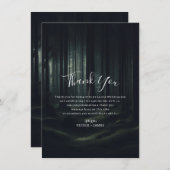 Donker Moody Bos Bomen Twilight Bruiloft Dank u Kaart (Voorkant / Achterkant)