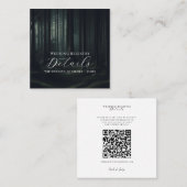 Donker Moody Bos Bomen Twilight Bruiloft Details Vierkante Visitekaartje (Voorkant / Achterkant)